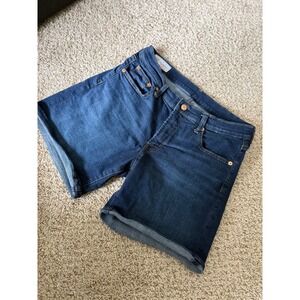 GAP Girlfriend‎ Denim Shorts Mid Rise Dark Wash casual Womens Size 28